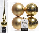 Decoris kerstballen met piek - 5 stuks (set) - 10cm - kunststof