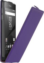 Paars lederen flip case Sony Xperia Z5 cover hoesje