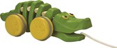 Trekfiguur dansende krokodil plan toys houten speelgoed