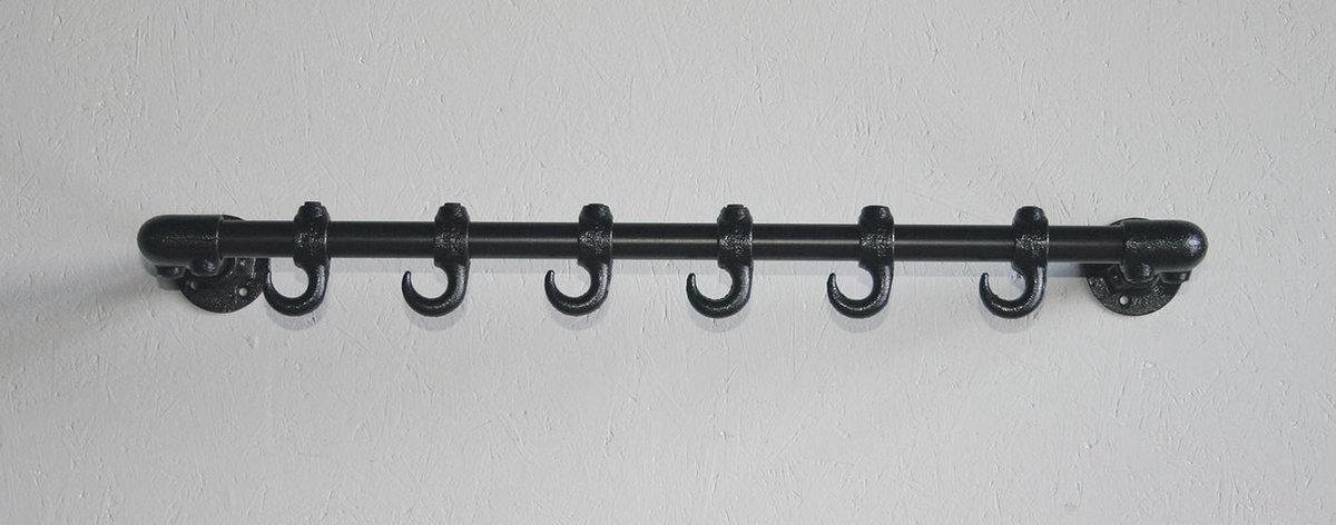 Design85 wandkapstok basic 70x20 cm (bxd) zwarte steigerbuizen