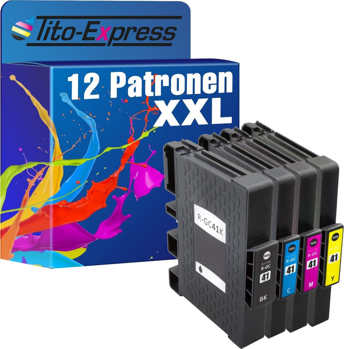 PlatinumSerie 12x inkt cartridge alternatief voor RICOH GC-41 GC41