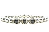 Beaddhism - Armband - Hematiet (RVS Steel colored) - Onyx 3 - 8 mm - 20 cm