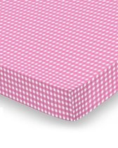 Damai Vichy Hoeslaken - Ledikant - 60x120 cm - Roze