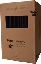 Natural Straws papieren rietjes - Zwart - 250 stuks - 20 cm - 100% Composteerbaar