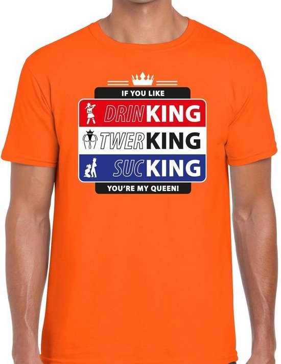 Minimaal eenvoudig album Oranje Kingsday If you like - T-shirt voor heren - Koningsdag kleding S |  bol.com