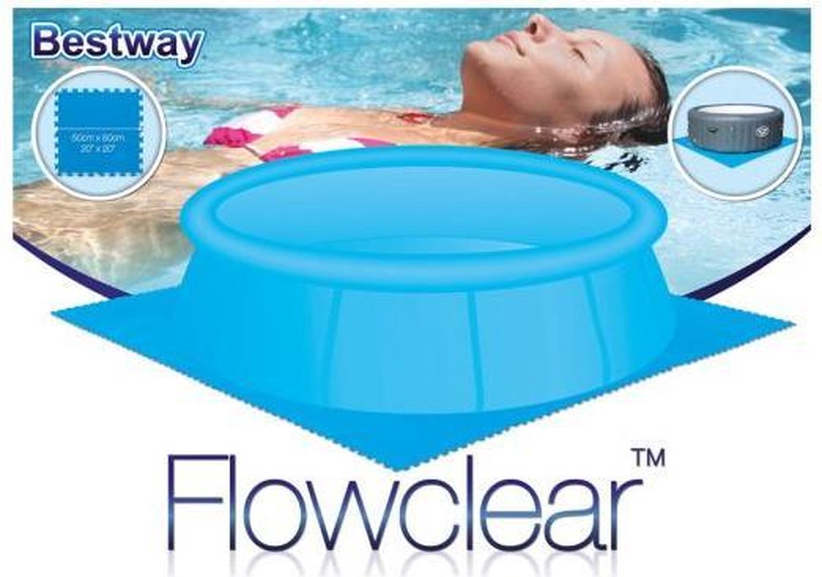 Bestway Protection de sol pour piscine 50x50cm 4mm d'épaisseur