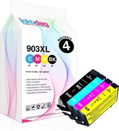 Inktdag inktcartridge voor HP 903XL, hp 903 xl inktcartridge multipack van 4 kleuren ( 903 L zwart + 903 xl C/M/Y) voor HP Officejet Pro, 6950, 6960, 6970