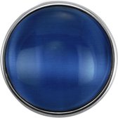 Quiges - Dames Click Button Drukknoop 18mm Cateye Dusty Blue - EBCM137