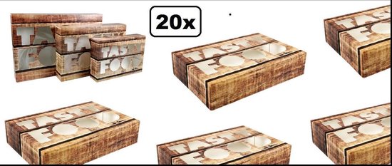 20x Boîte traiteur Tastyfood carton 464x313x80mm