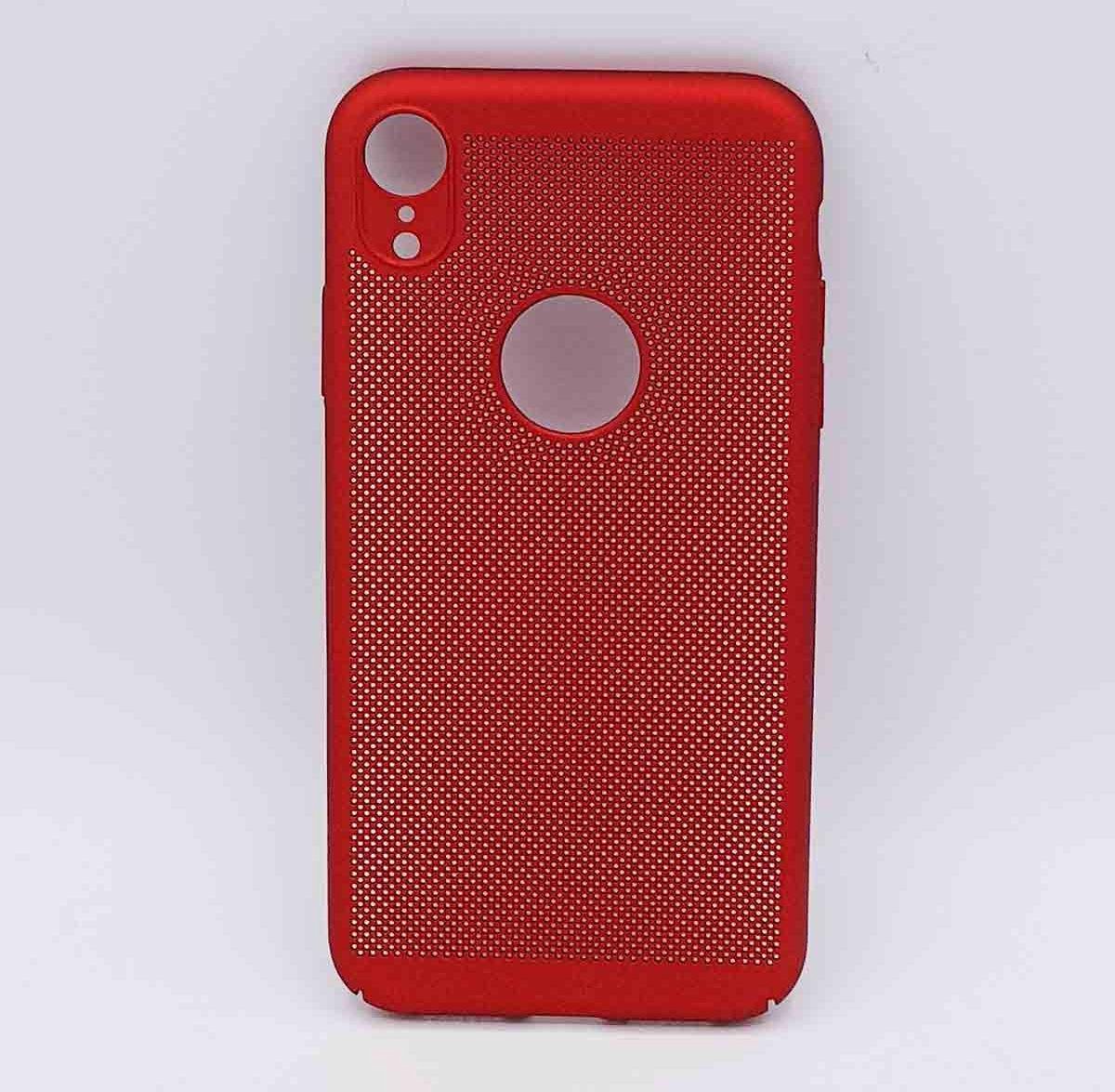 Geschikt voor IPhone XR – hoes, cover – TPU – metaal gaas look – Rood