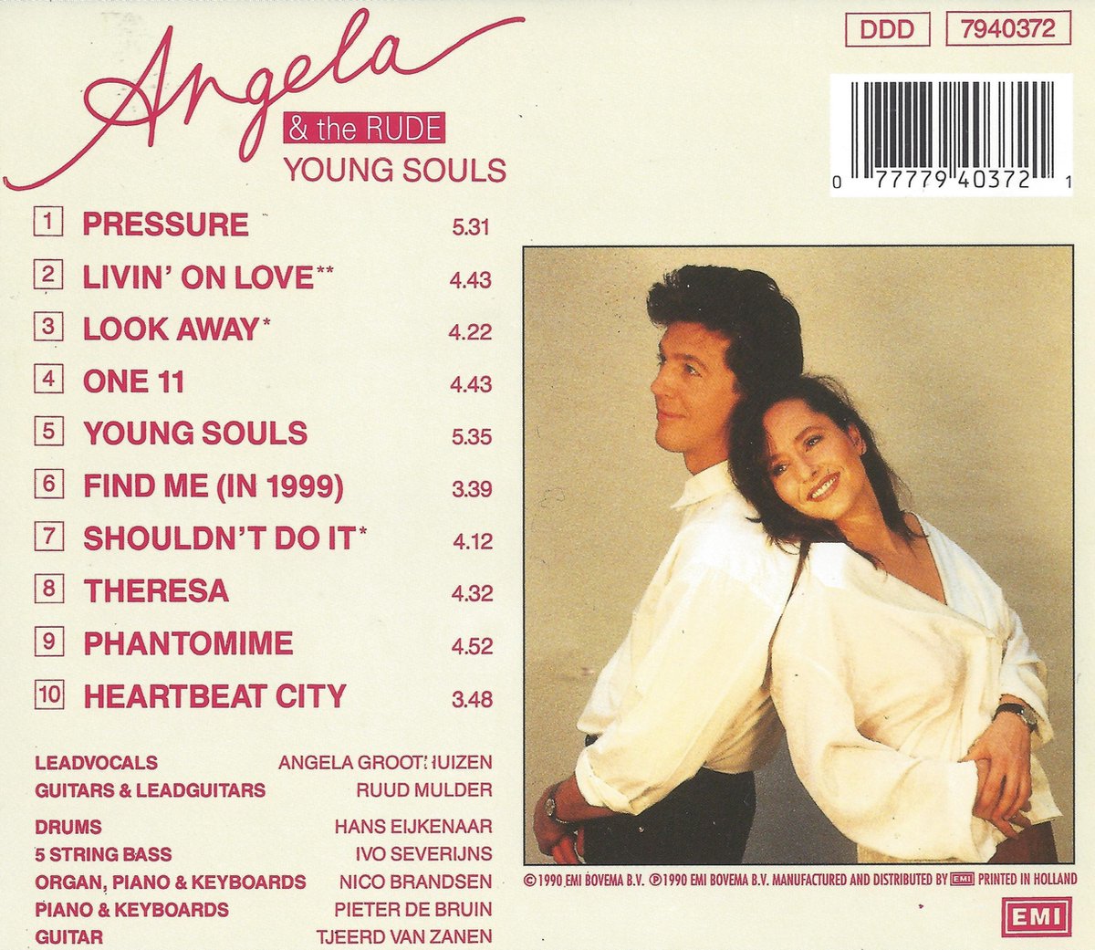 Angela & The Rude - Young Souls CD Album met Pressure en Livin' On