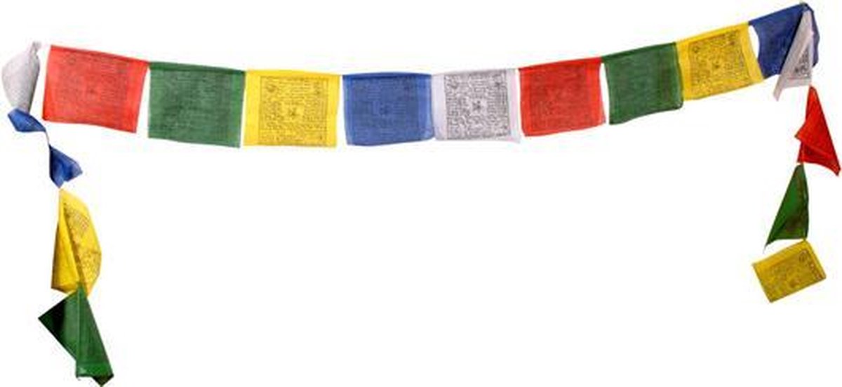 bol.com | Gebedsvlaggenkoord Tibetaans - 12.5x12.5x120 - Katoen (10 stuks)  - S