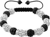 Fako Bijoux® - Armband - Disco Dots - Ring - Zwart/Wit