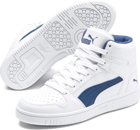 PUMA Rebound Layup SL Jr Sneakers Kinderen - Puma White-Galaxy Blue - Maat  37 | bol.com