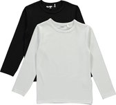 Dirkje Unisex Shirts Lange Mouwen (2stuks) Wit en Zwart - Maat 110