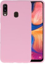 Hoesje Geschikt voor de Samsung Galaxy A20 - Backcover Color Telefoonhoesje - Roze
