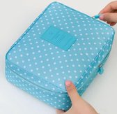 Blauw Wit Travel Toiletbag - Reis Toilet Bag Make Up Organizer - Cosmetica Etui Tasje