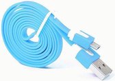 Micro USB Kabel Datacable 1 meter Universeel Light Blue Licht Blauw