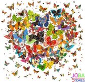 Peinture au diamant "JobaStores®" Coeur de papillon - complet - 40x40cm