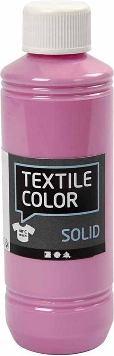Textielverf - Roze - Dekkend - Creotime - 250 ml