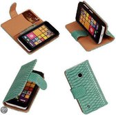 BC Slang Turquoise Nokia Lumia 530 Bookcase Wallet Cover Hoesje