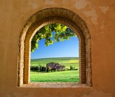 Tuinposter - Toscaans raam doorkijk 10