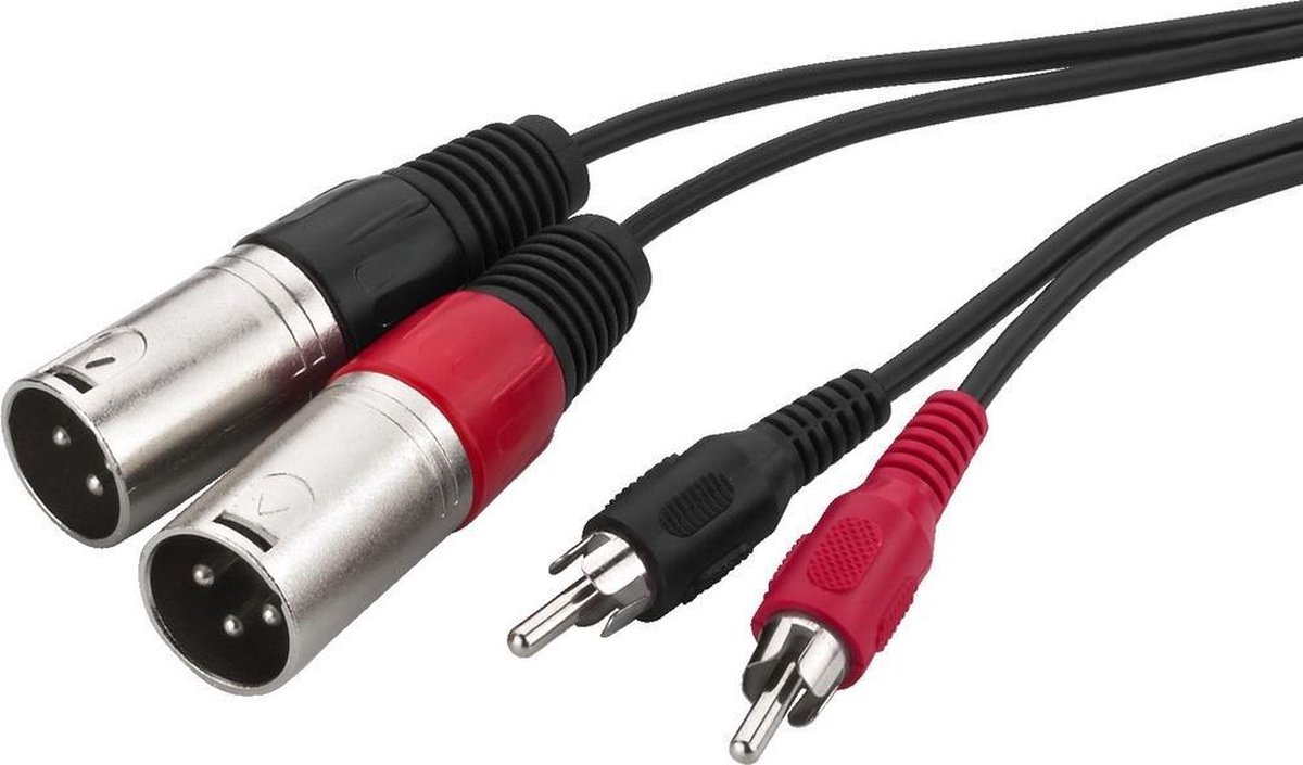 Monacor MCA-127P 2 x 3-pole XLR 2 x RCA Zwart