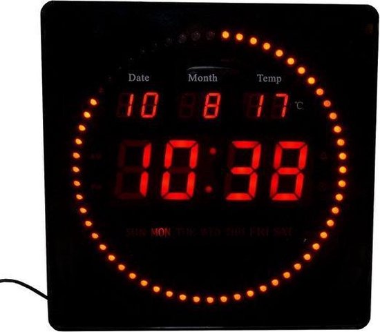 Reisbureau boezem Weinig Digitale LED Klok met seconden weergave dmv losse leds , datum ,  temperatuur , dag en... | bol.com