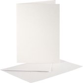 Creotime Parelmoer Kaarten & Enveloppen, afmeting kaart 10,5x15 cm, crème, 10 sets