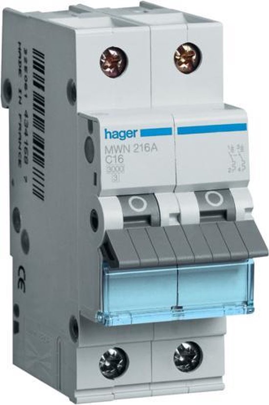 Hager automaat 2 polig 10A - 3kA/C | bol.com