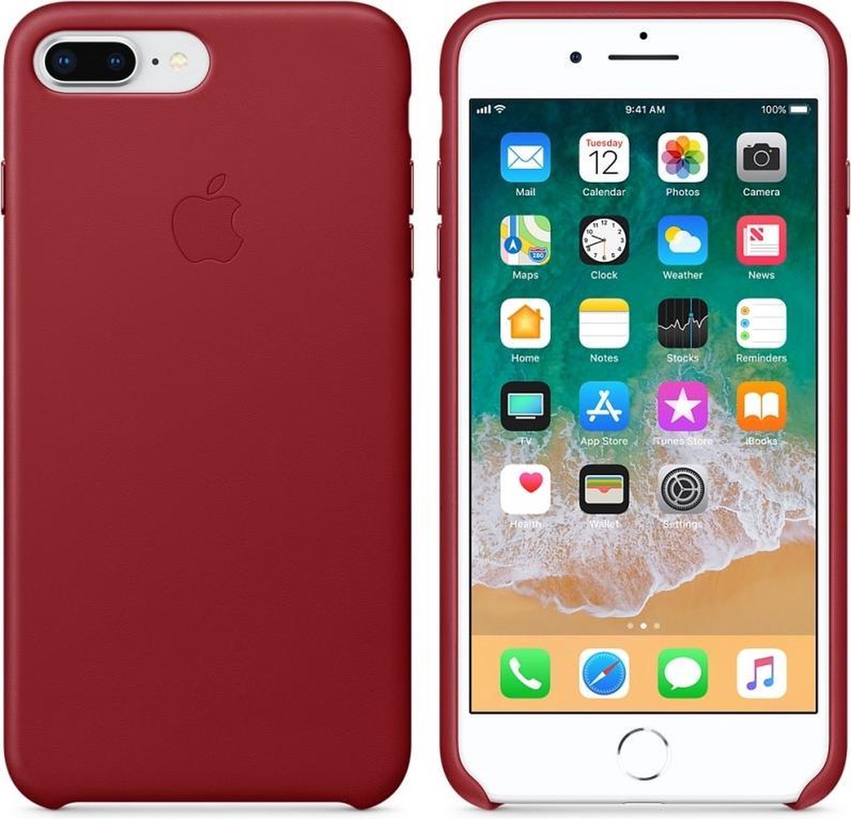 Apple Leren Hoesje voor iPhone 7/8 Plus - PRODUCT RED
