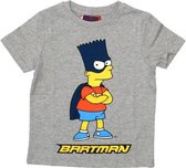 The Simpsons Jongens T-shirt - Grijs gemeleerd - Bart Simpson als Batman - Maat 98