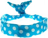 Zac's Alter Ego Ijzerdraad haarband Polkadot Blauw/Wit