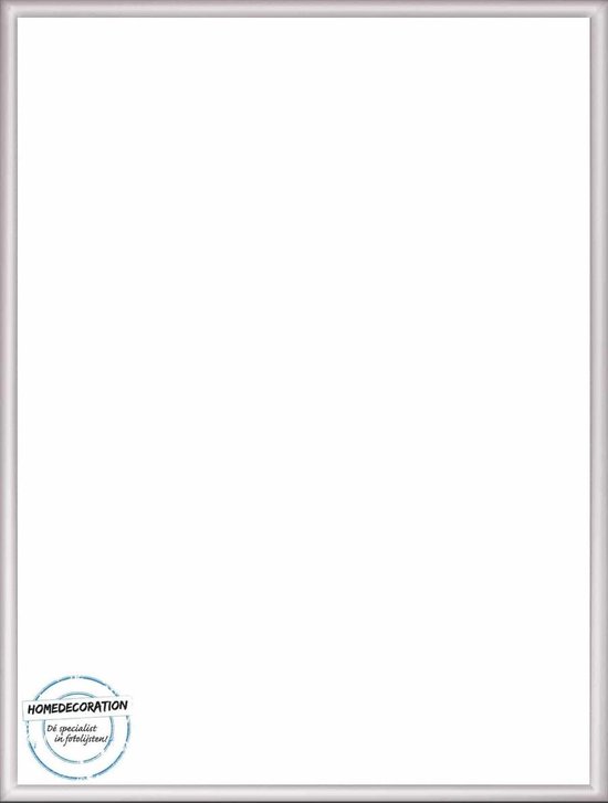 Homedecoration Almelo - Cadre photo - Format photo - 52 x 71 cm - Brillant argent