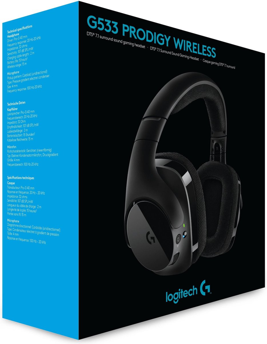 Logitech G533 - Draadloze Gaming Headset - Zwart | bol.com