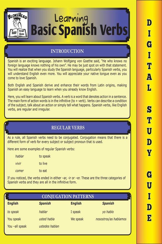 Blokehead Easy Study Guide - Spanish Verbs ( Blokehead Easy  ... - cover