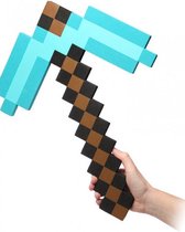 Minecraft Pixel Foam - Diamond Pickaxe Blauw 46cm
