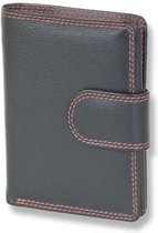 Rimbaldi Leren Dames portemonnee Billfold met sluitclip Zwart | fijn rundleer | Red Line