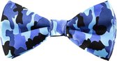 Fako Fashion® - Vlinderstrik - Vlinderdas - Strik - Print - 12cm - Camouflage Blauw