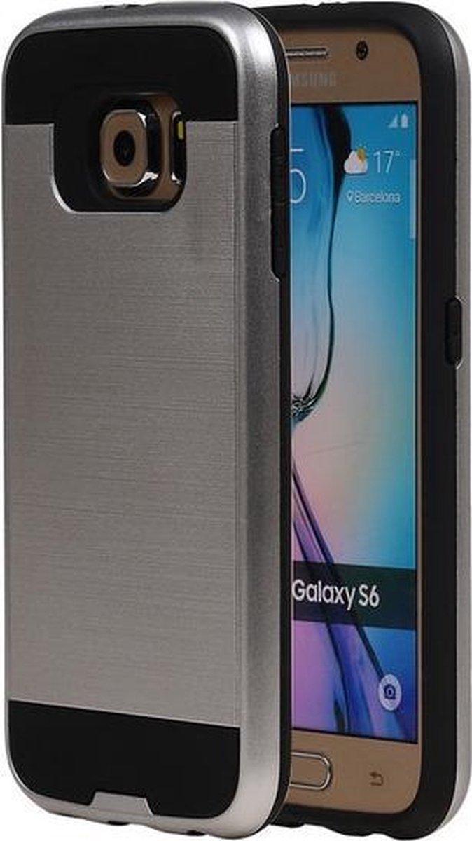 Zilver BestCases Tough Armor TPU back cover hoesje voor Samsung Galaxy S6