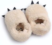 1 paar Babyslofjes Berenpootjes Creme | Baby Slofjes 0-6 Maanden