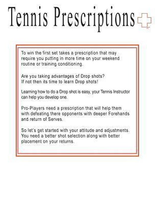Tennis Prescriptions - cover