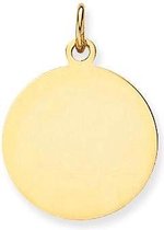 Glow graveerplaatje rond - goud 14 kt - 18 mm