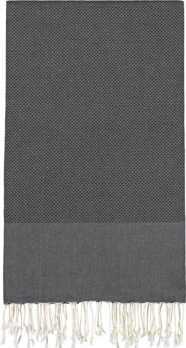 Lantara Plaid Wafel - Zwart - Katoen- 190x300cm