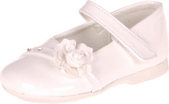 Meisjes lakschoen ivoor met bloemetje en strass-27 bol