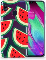 Geschikt voor Samsung Galaxy A40 TPU-siliconen Hoesje Watermelons