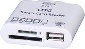 Micro USB OTG Connection Kit 5 in 1 voor Htc One, wit , merk i12Cover