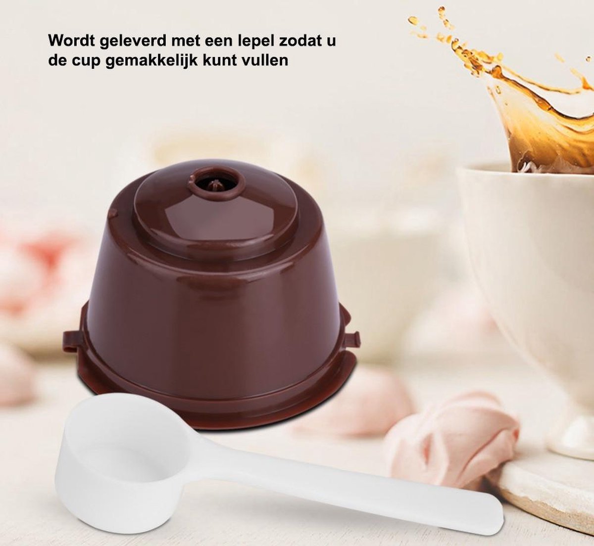 5 Hervulbare koffie cups  + lepel  – Hervulbare koffie capsules – Hervulbare Dolce Gusto Cups – Duurzaam