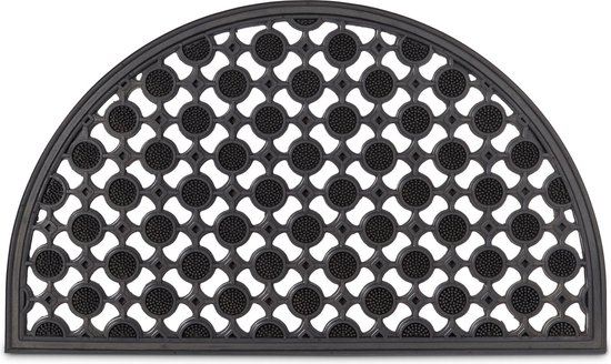 | relaxdays deurmat rubber 75x45 halfrond, voetmat Relaxdays deurmat rubber, voetveger gummi, droogloopmat