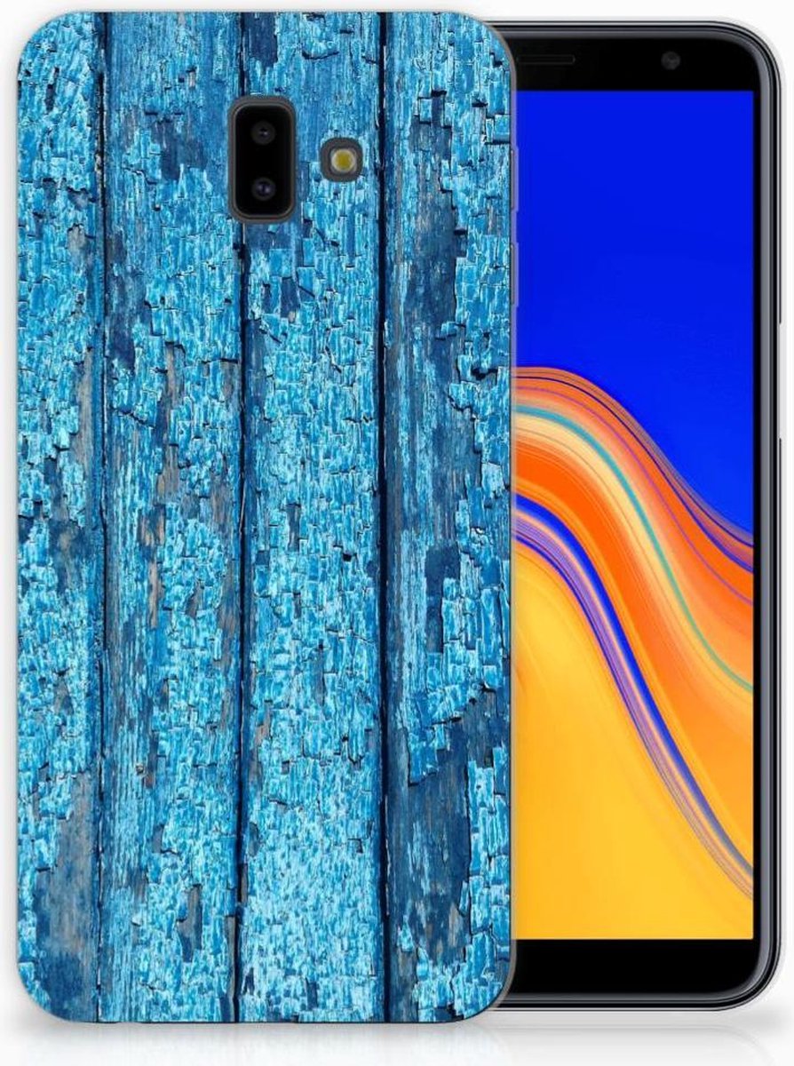 Samsung Galaxy J6 Plus (2018) Bumper Hoesje Wood Blue